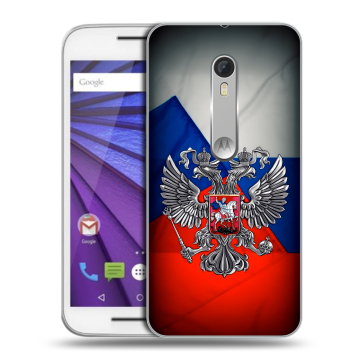 Пластиковый чехол на Lenovo Moto G с принтом Флаг России