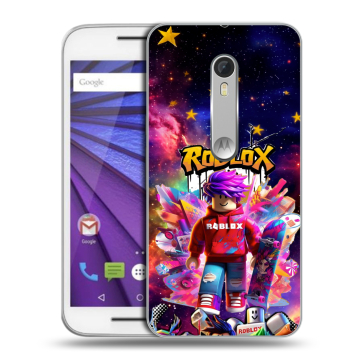 Пластиковый чехол на Lenovo Moto G с принтом Roblox Роблокс