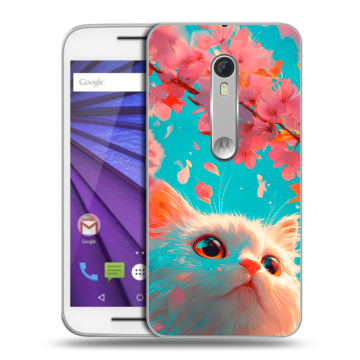 Пластиковый чехол на Lenovo Moto G с принтом Красивый кот