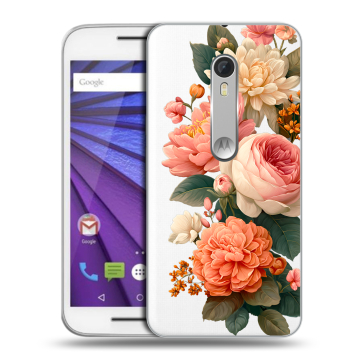 Пластиковый чехол на Lenovo Moto G с принтом цветы