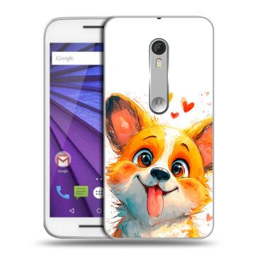 Пластиковый чехол на Lenovo Moto G с принтом корги