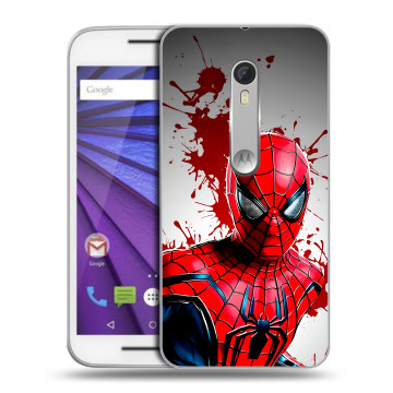 Пластиковый чехол на Lenovo Moto G с принтом Spiderman Человек паук