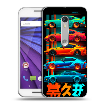 Пластиковый чехол на Lenovo Moto G с принтом машины тачки