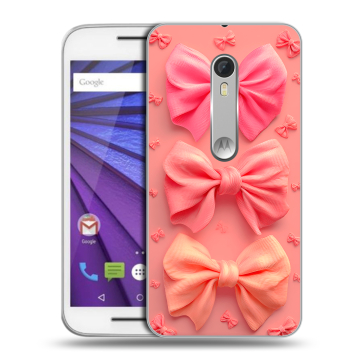Пластиковый чехол на Lenovo Moto G с принтом Розовые бантики