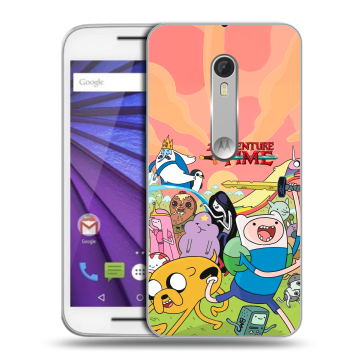 Пластиковый чехол на Lenovo Moto G с принтом Adventure time Время приключений