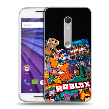 Пластиковый чехол на Lenovo Moto G с принтом Roblox Роблокс