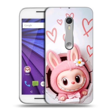 Пластиковый чехол на Lenovo Moto G с принтом Labubu Лабубу