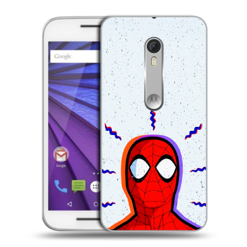 Пластиковый чехол на Lenovo Moto G с принтом Spiderman Человек паук