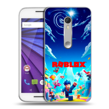 Пластиковый чехол на Lenovo Moto G с принтом Roblox Роблокс
