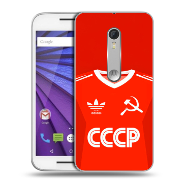 Пластиковый чехол на Lenovo Moto G с принтом Флаг Герб СССР
