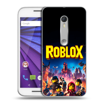 Пластиковый чехол на Lenovo Moto G с принтом Roblox Роблокс