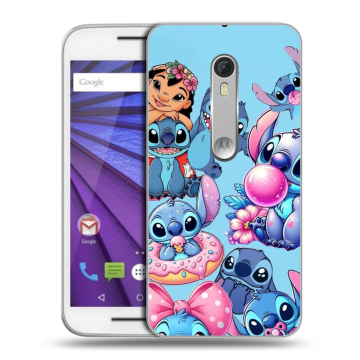 Пластиковый чехол на Lenovo Moto G с принтом Лило и Стич
