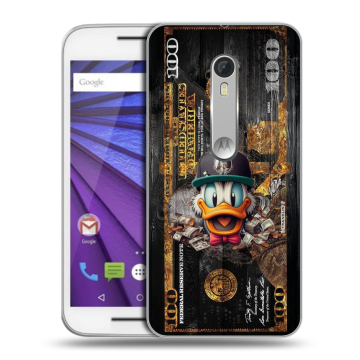 Пластиковый чехол на Lenovo Moto G с принтом Дональд Дак Доллар
