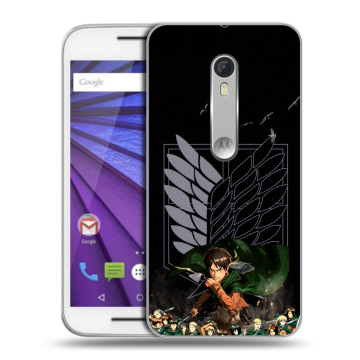 Пластиковый чехол на Lenovo Moto G с принтом Атака титанов