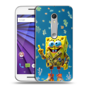 Пластиковый чехол на Lenovo Moto G с принтом Спанч боб Спанчбоб