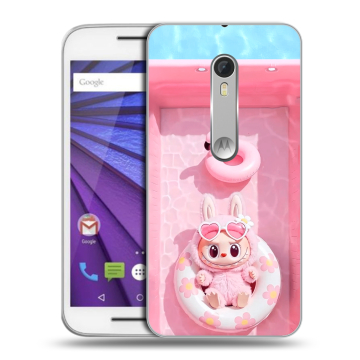 Пластиковый чехол на Lenovo Moto G с принтом Labubu Лабубу