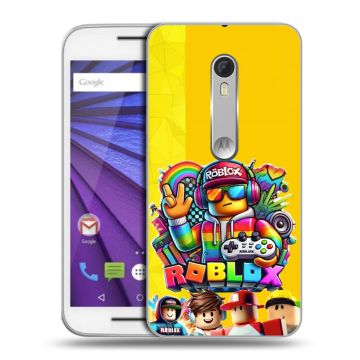 Пластиковый чехол на Lenovo Moto G с принтом Roblox Роблокс