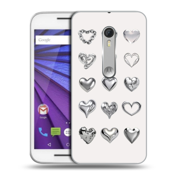 Пластиковый чехол на Lenovo Moto G с принтом Y2K сердечки