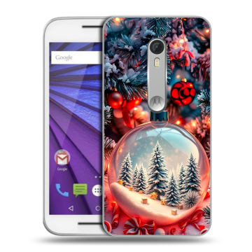 Пластиковый чехол на Lenovo Moto G с принтом Новый год