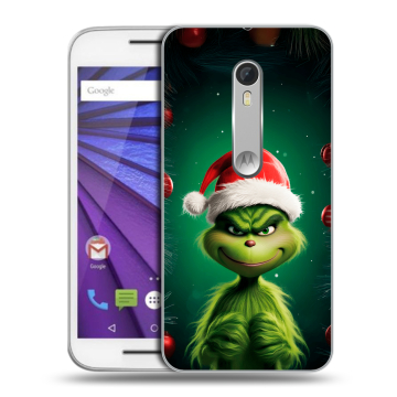Пластиковый чехол на Lenovo Moto G с принтом Гринч Новый год Рождество
