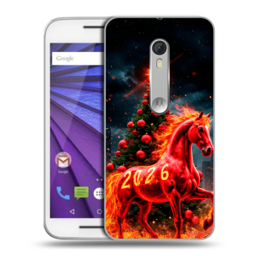 Пластиковый чехол на Lenovo Moto G с принтом Новый год