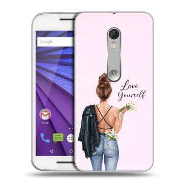 Пластиковый чехол на Lenovo Moto G с принтом женский