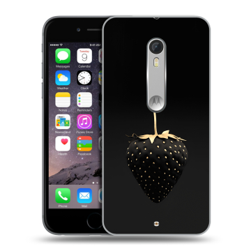 Пластиковый чехол на Lenovo Moto X Style с принтом Черная клубника