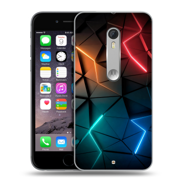 Пластиковый чехол на Lenovo Moto X Style с принтом Абстракция неон