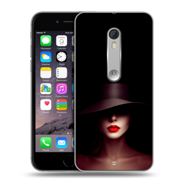 Пластиковый чехол на Lenovo Moto X Style с принтом Девушка в шляпе
