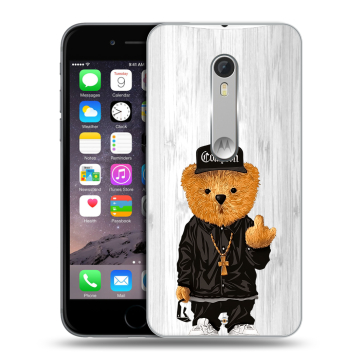 Пластиковый чехол на Lenovo Moto X Style с принтом Мишка