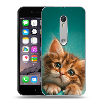 Пластиковый чехол на Lenovo Moto X Style с принтом котенок