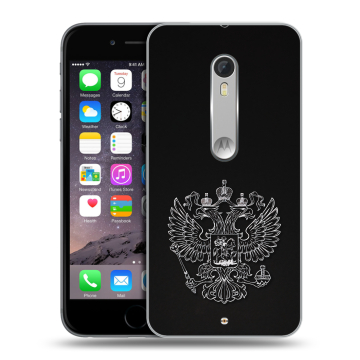 Пластиковый чехол на Lenovo Moto X Style с принтом Герб России