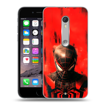 Пластиковый чехол на Lenovo Moto X Style с принтом человек паук spiderman