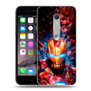 Пластиковый чехол на Lenovo Moto X Style с принтом Железный человек Ironman
