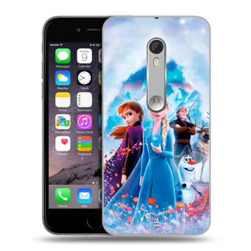 Пластиковый чехол на Lenovo Moto X Style с принтом Холодное сердце Frozen