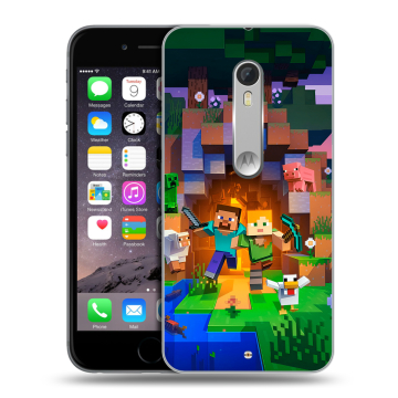 Пластиковый чехол на Lenovo Moto X Style с принтом Майнкрафт Minecraft Пластиковый чехол на Lenovo Moto X Style с принтом Майнкрафт Minecraft