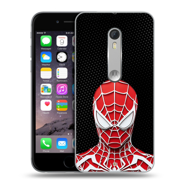 Пластиковый чехол на Lenovo Moto X Style с принтом человек паук spiderman