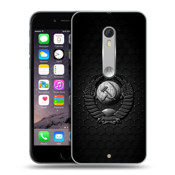 Пластиковый чехол на Lenovo Moto X Style с принтом Герб Флаг СССР