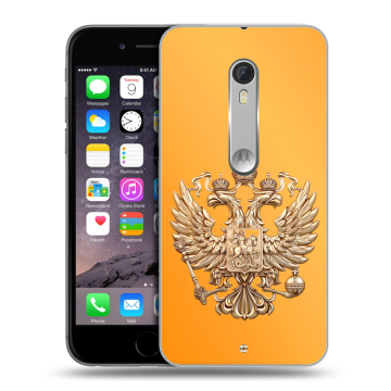 Пластиковый чехол на Lenovo Moto X Style с принтом Герб Флаг России Пластиковый чехол на Lenovo Moto X Style с принтом Герб Флаг России