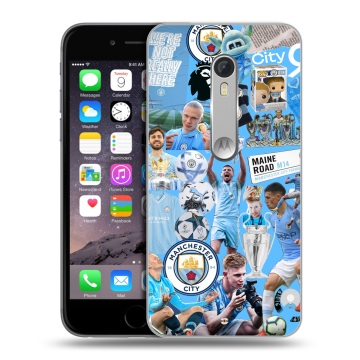 Пластиковый чехол на Lenovo Moto X Style с принтом Man City Манчестер Сити Пластиковый чехол на Lenovo Moto X Style с принтом Man City Манчестер Сити