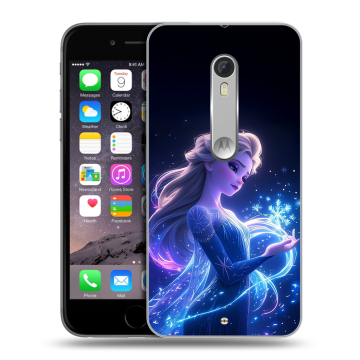 Пластиковый чехол на Lenovo Moto X Style с принтом Холодное сердце Frozen