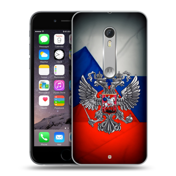 Пластиковый чехол на Lenovo Moto X Style с принтом Флаг России