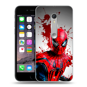 Пластиковый чехол на Lenovo Moto X Style с принтом Spiderman Человек паук