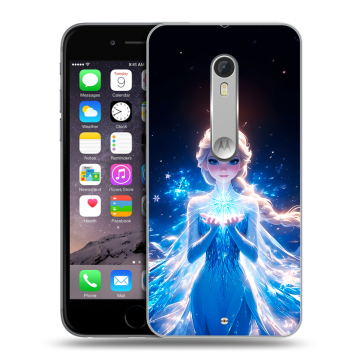 Пластиковый чехол на Lenovo Moto X Style с принтом Холодное сердце Frozen