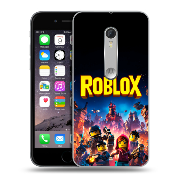 Пластиковый чехол на Lenovo Moto X Style с принтом Roblox Роблокс