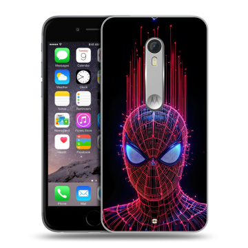 Пластиковый чехол на Lenovo Moto X Style с принтом Spiderman Человек паук