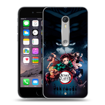 Пластиковый чехол на Lenovo Moto X Style с принтом Demon Slayer Клинок рассекающий демонов