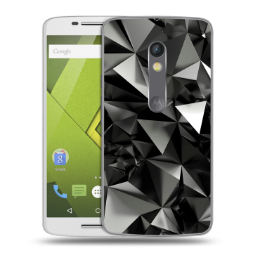 Силиконовый чехол на Lenovo Moto X Play с принтом Черные кристаллы