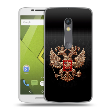 Силиконовый чехол на Lenovo Moto X Play с принтом Герб России