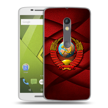 Силиконовый чехол на Lenovo Moto X Play с принтом Герб СССР
